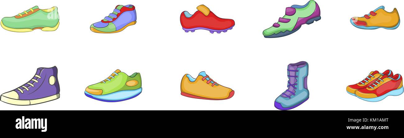 Sport Shoes Icon Set Cartoon Style Stock Vector Image Art Alamy