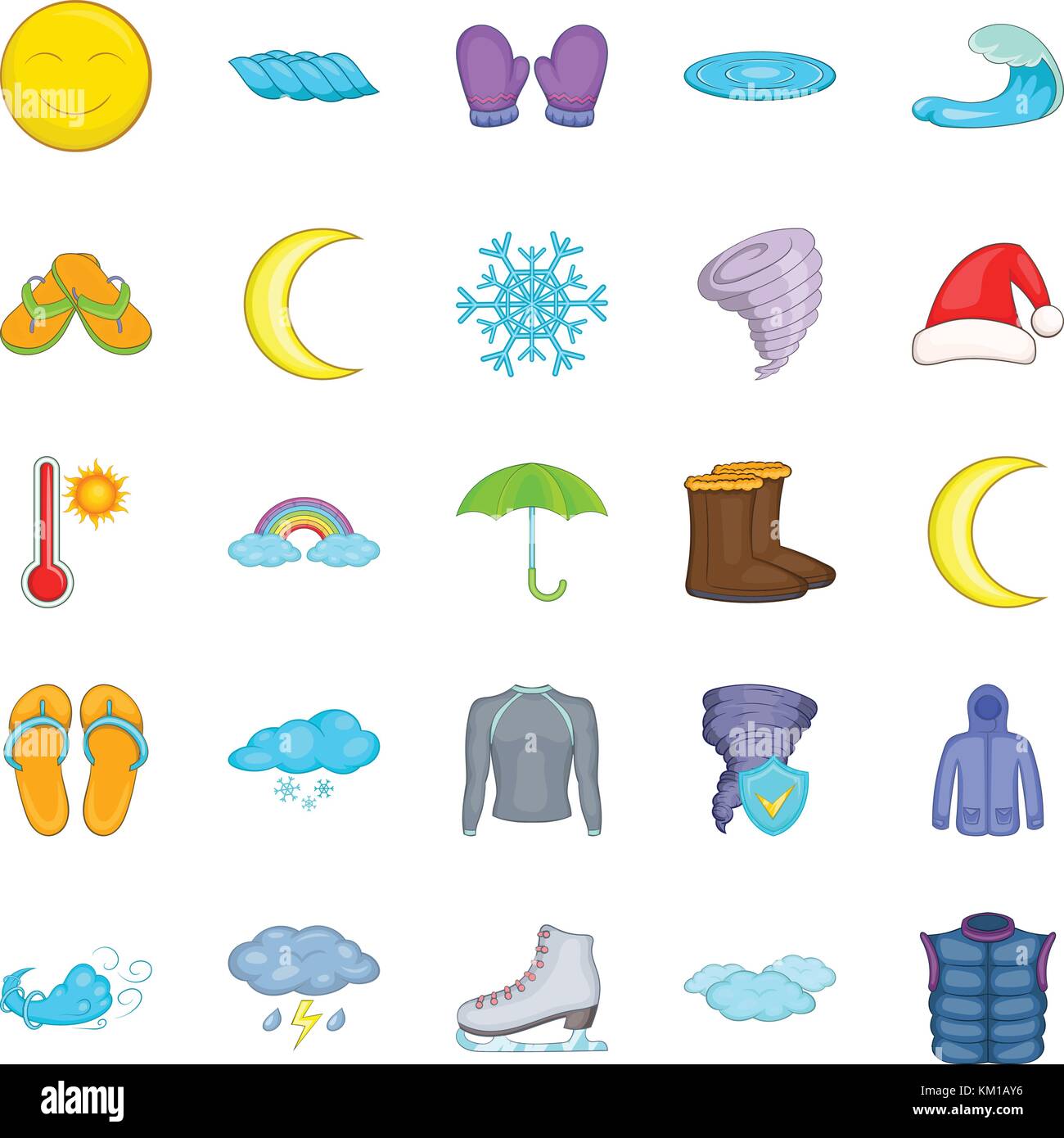 Autumn weather icons set, cartoon style Stock Vector Image & Art - Alamy