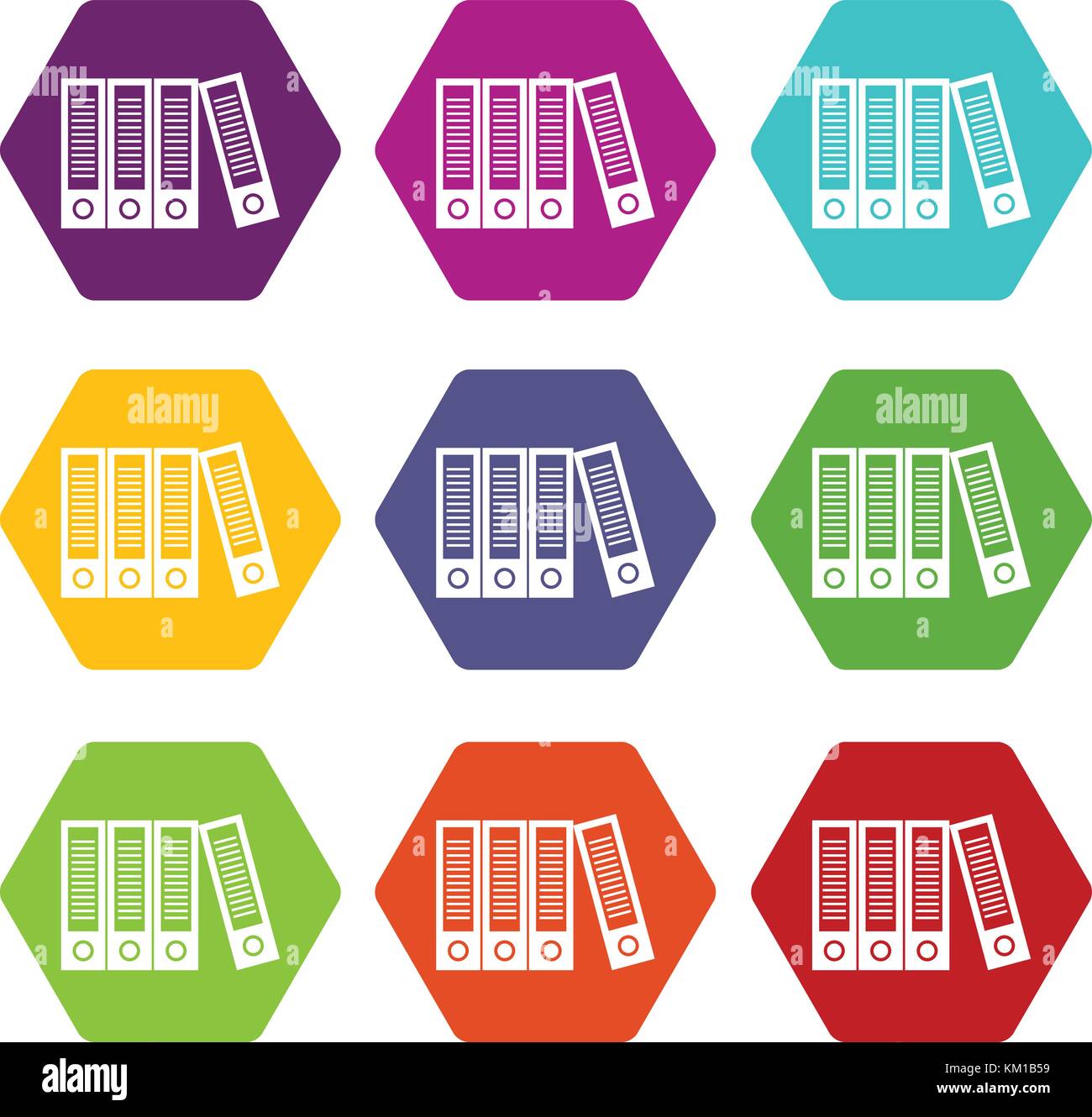 Office folders icon set color hexahedron Stock Vector Image & Art - Alamy