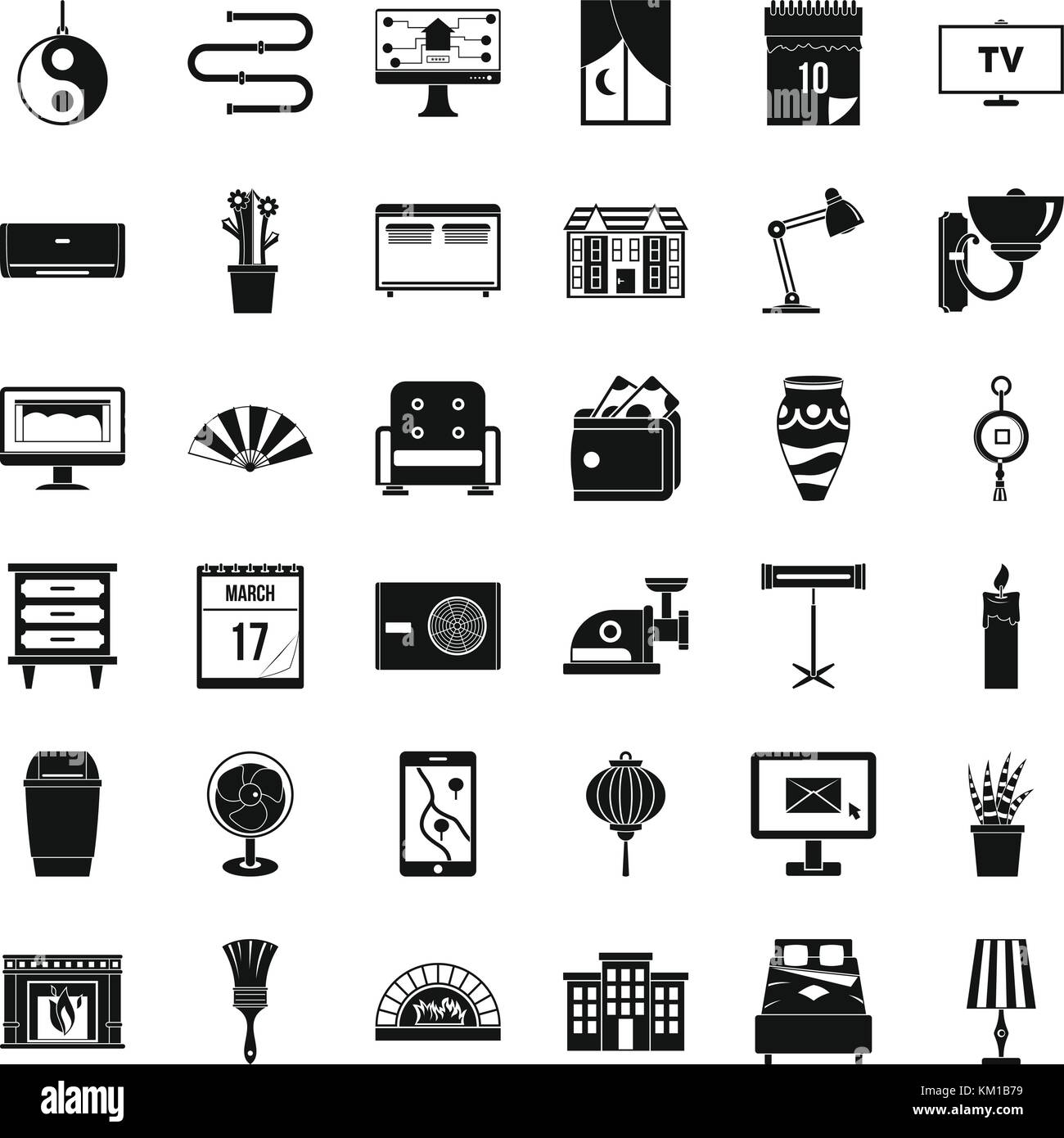 Interior icons set, simple style Stock Vector Image & Art - Alamy