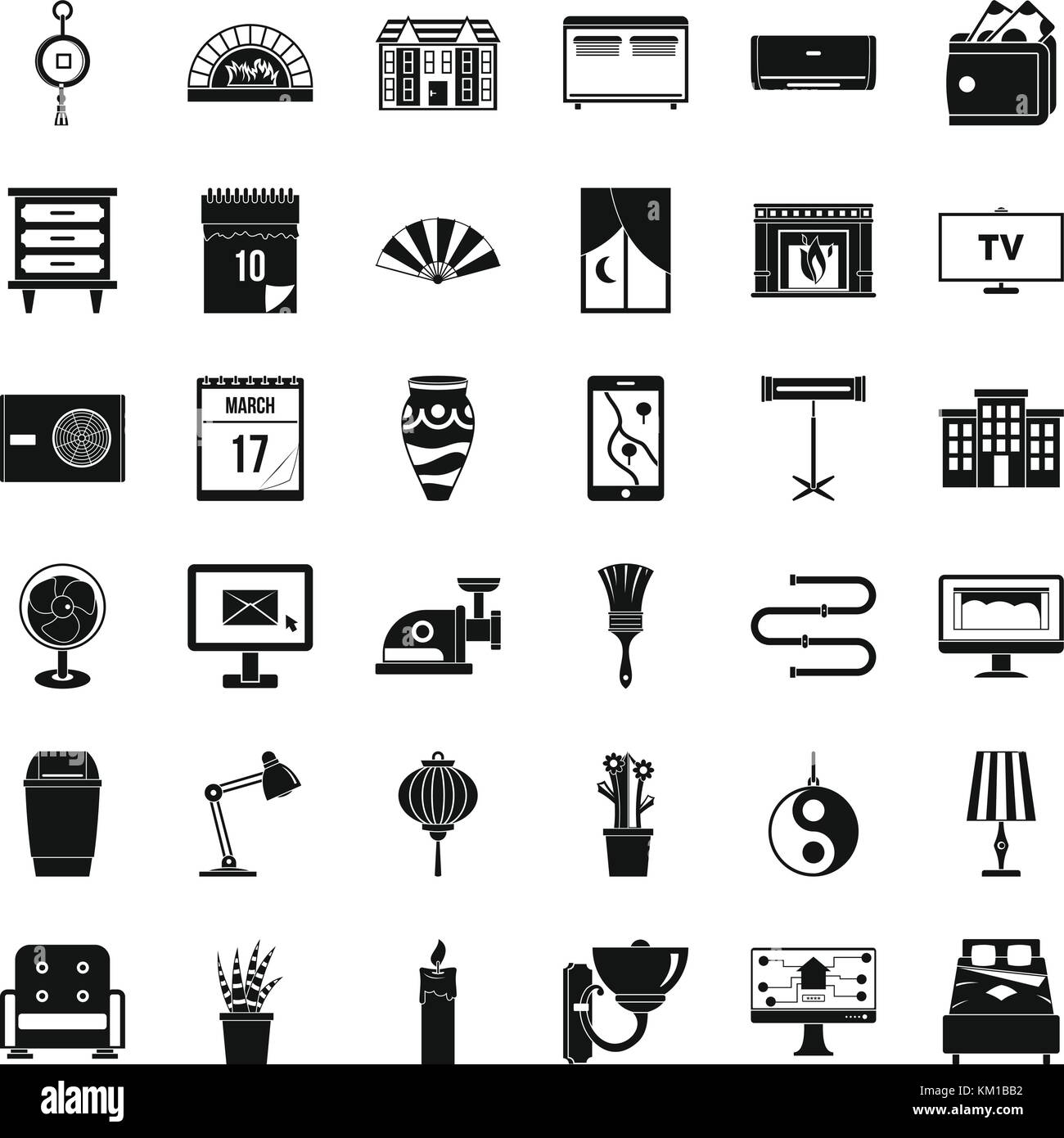 Furniture icons set, simple style Stock Vector Image & Art - Alamy