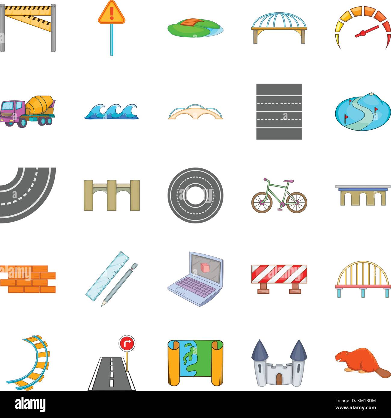 Bridge icons set, cartoon style Stock Vector Image & Art - Alamy