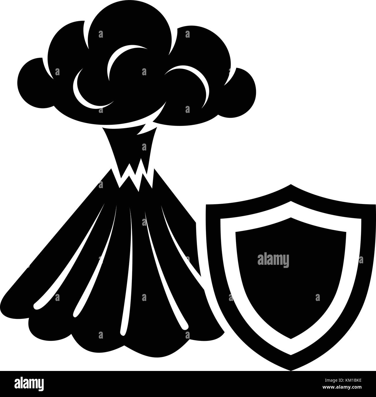 Volcano protection icon, simple black style Stock Vector Image & Art ...