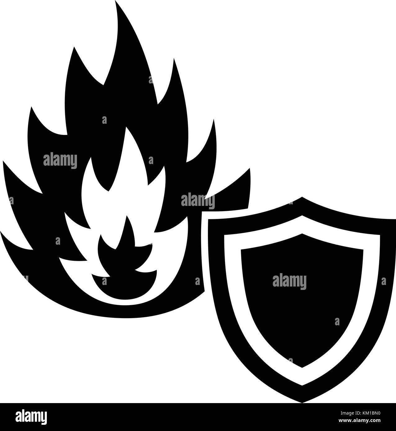 Fire protection icon, simple black style Stock Vector