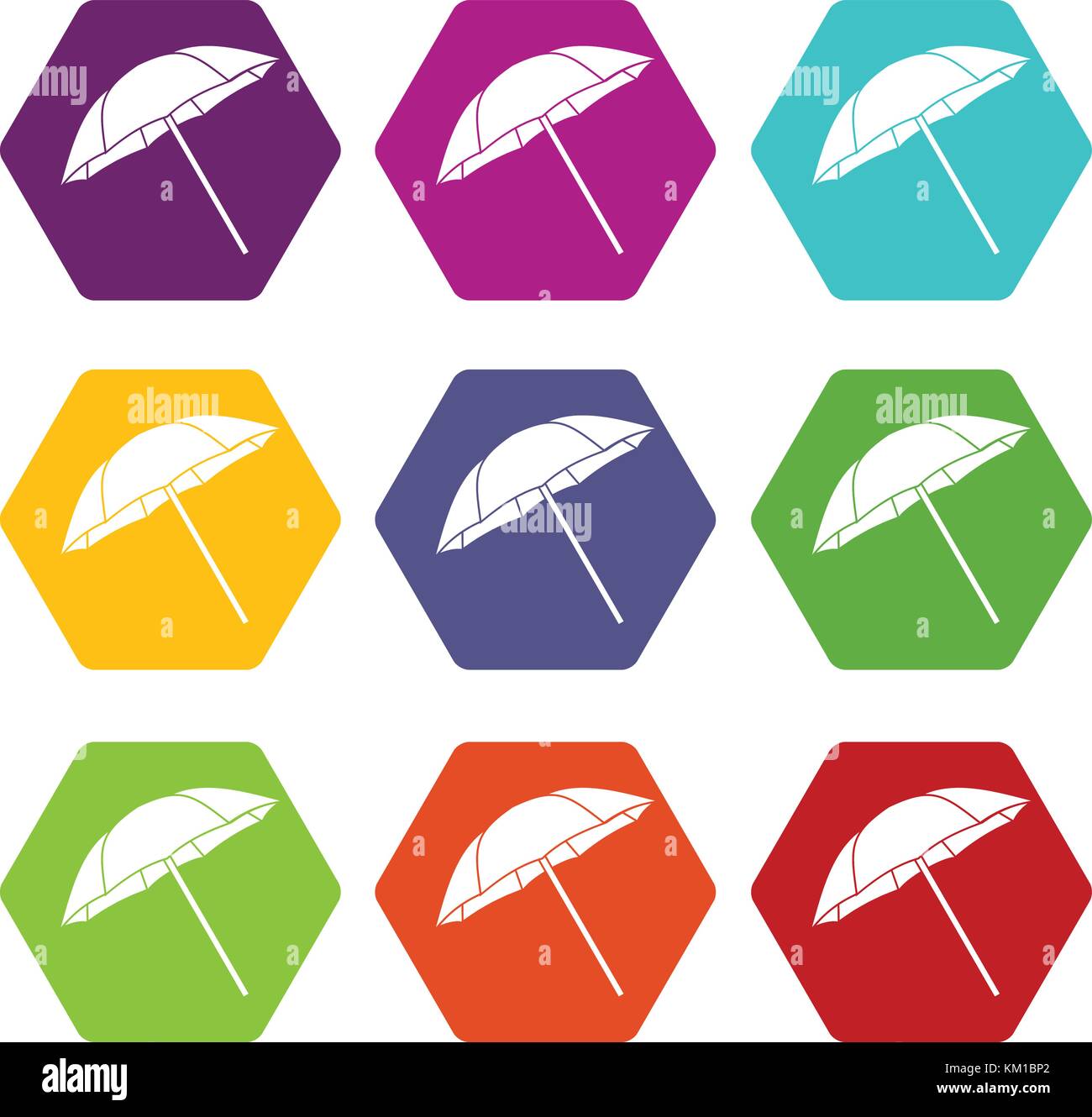 Umbrella icon set color hexahedron Stock Vector Image & Art - Alamy