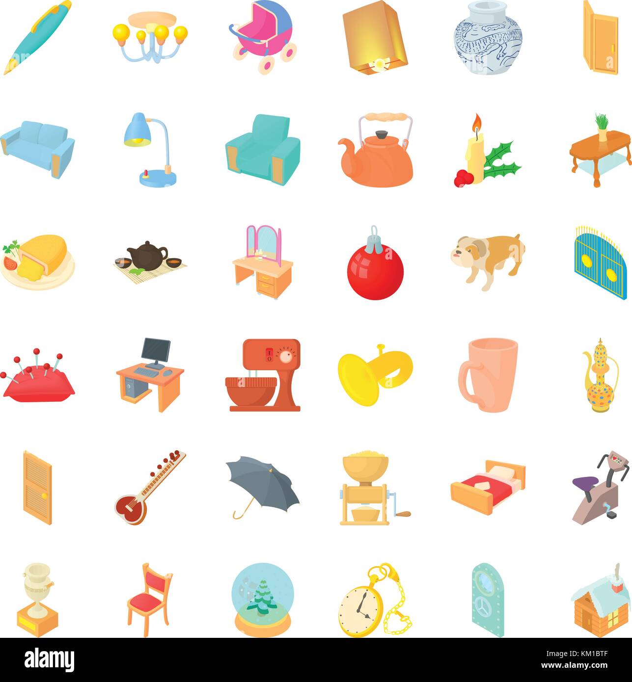Interior icons set, cartoon style Stock Vector Image & Art - Alamy