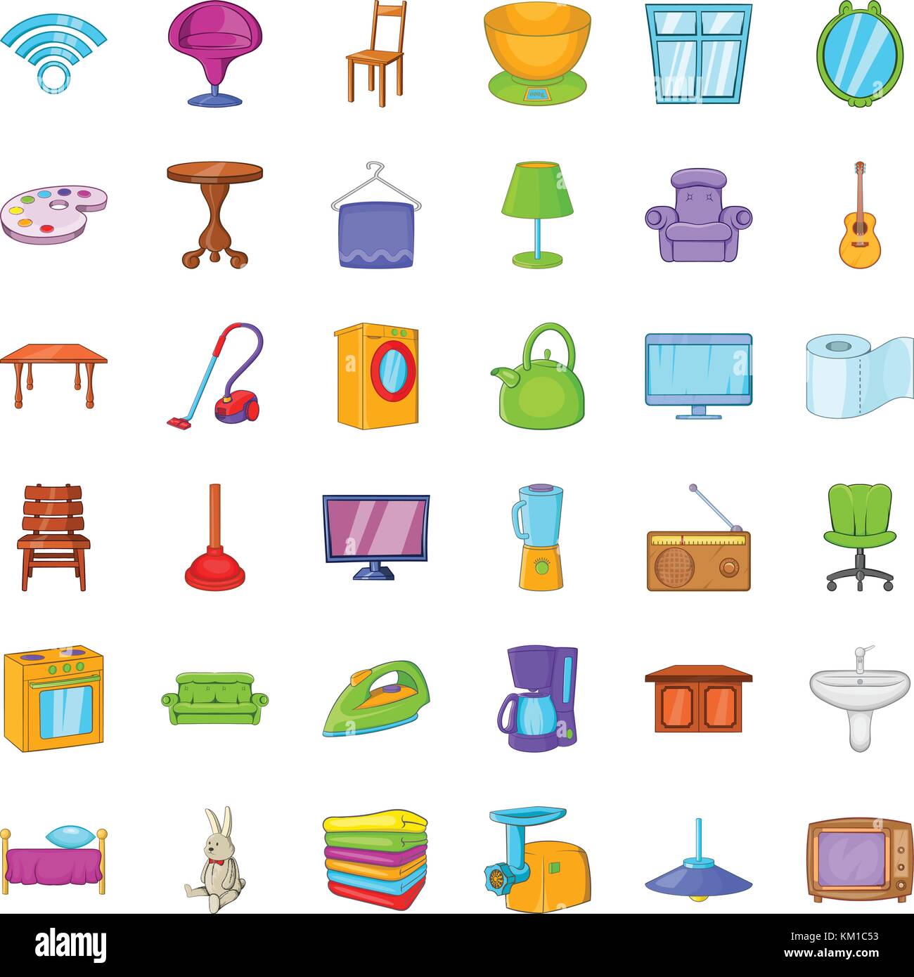 Bathroom icons set, cartoon style Stock Vector Image & Art - Alamy