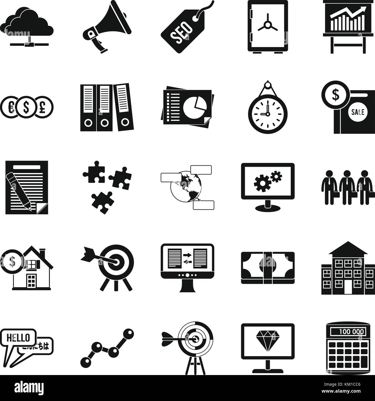 Cash consideration icons set, simple style Stock Vector Image & Art - Alamy
