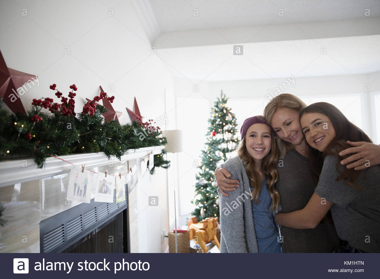 Cute Mother Daughter Hugging Christmas Gifts Next Christmas Tree Home Stock  Photo by ©Vyshnova 625860714