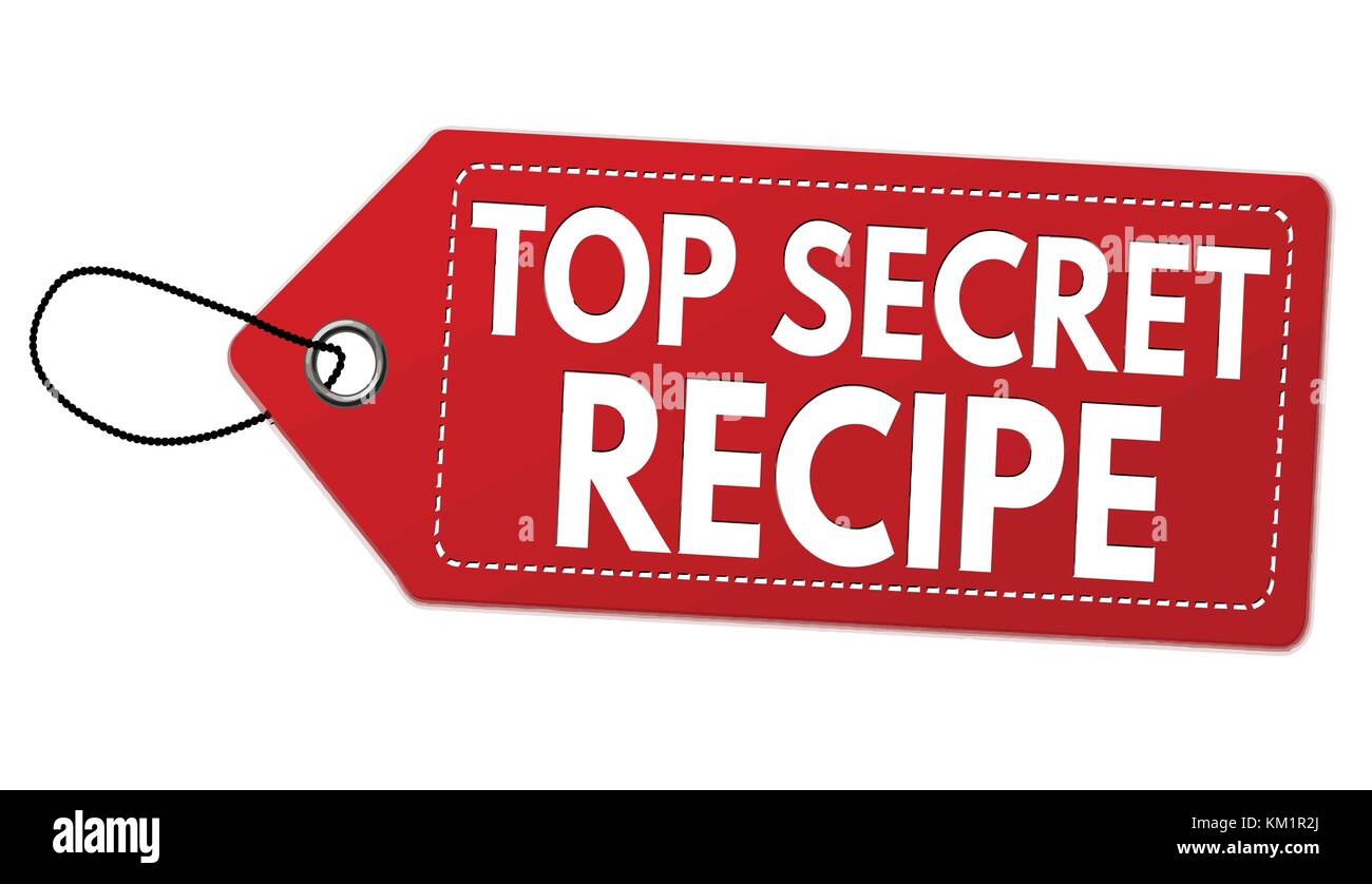 Top secret recipe label or price tag on white background, vector illustration Stock Vector