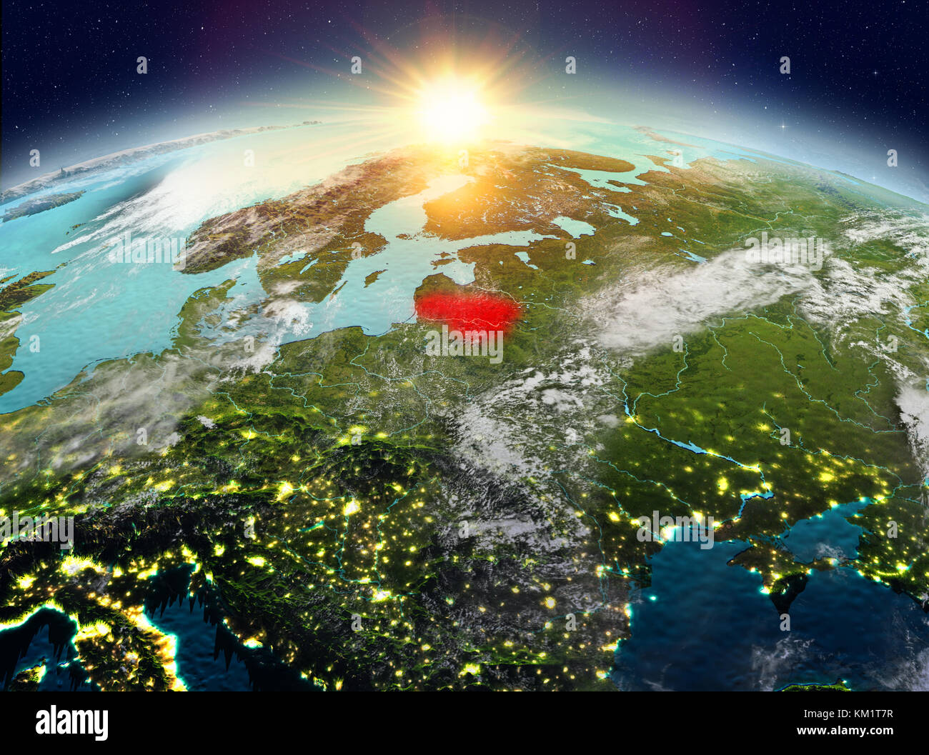 Lithuania map highlighted in hi-res stock photography and images - Alamy