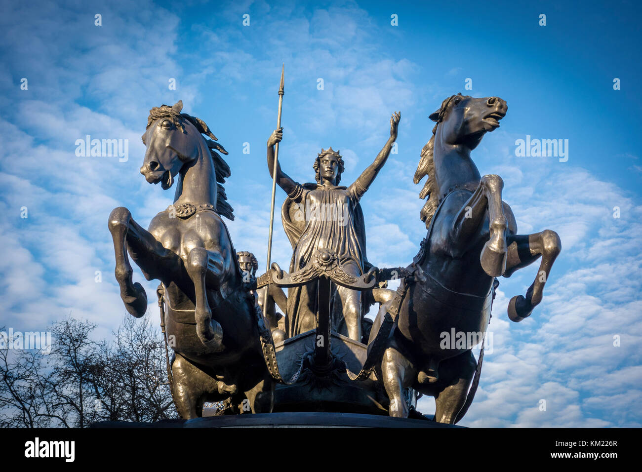 Boadicea and Her Daughters bronze sculpture by Thomas Thornycroft