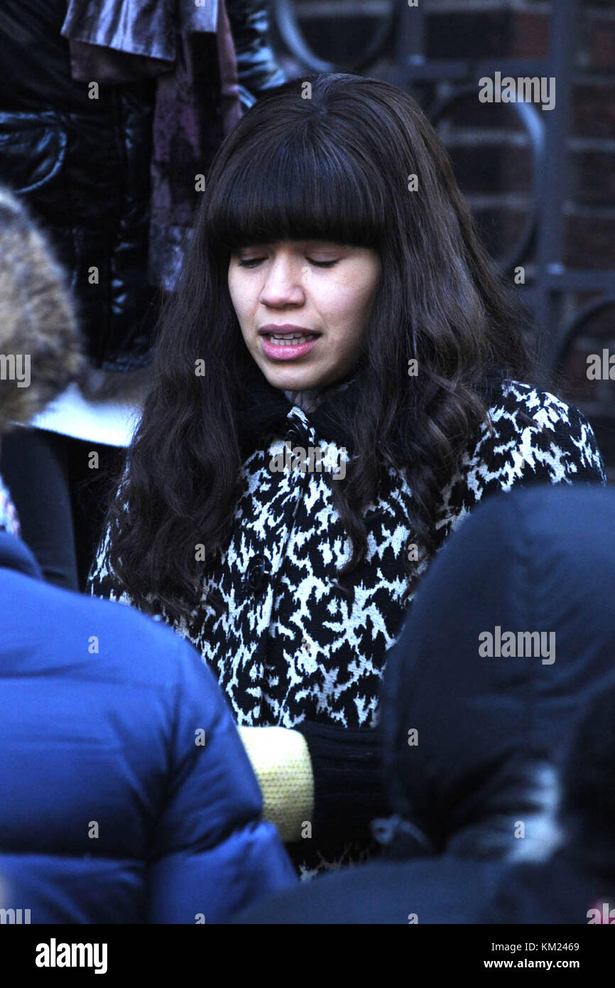 NEW YORK - MARCH 04: America Ferrera seen filming Ugly Betty on March 4