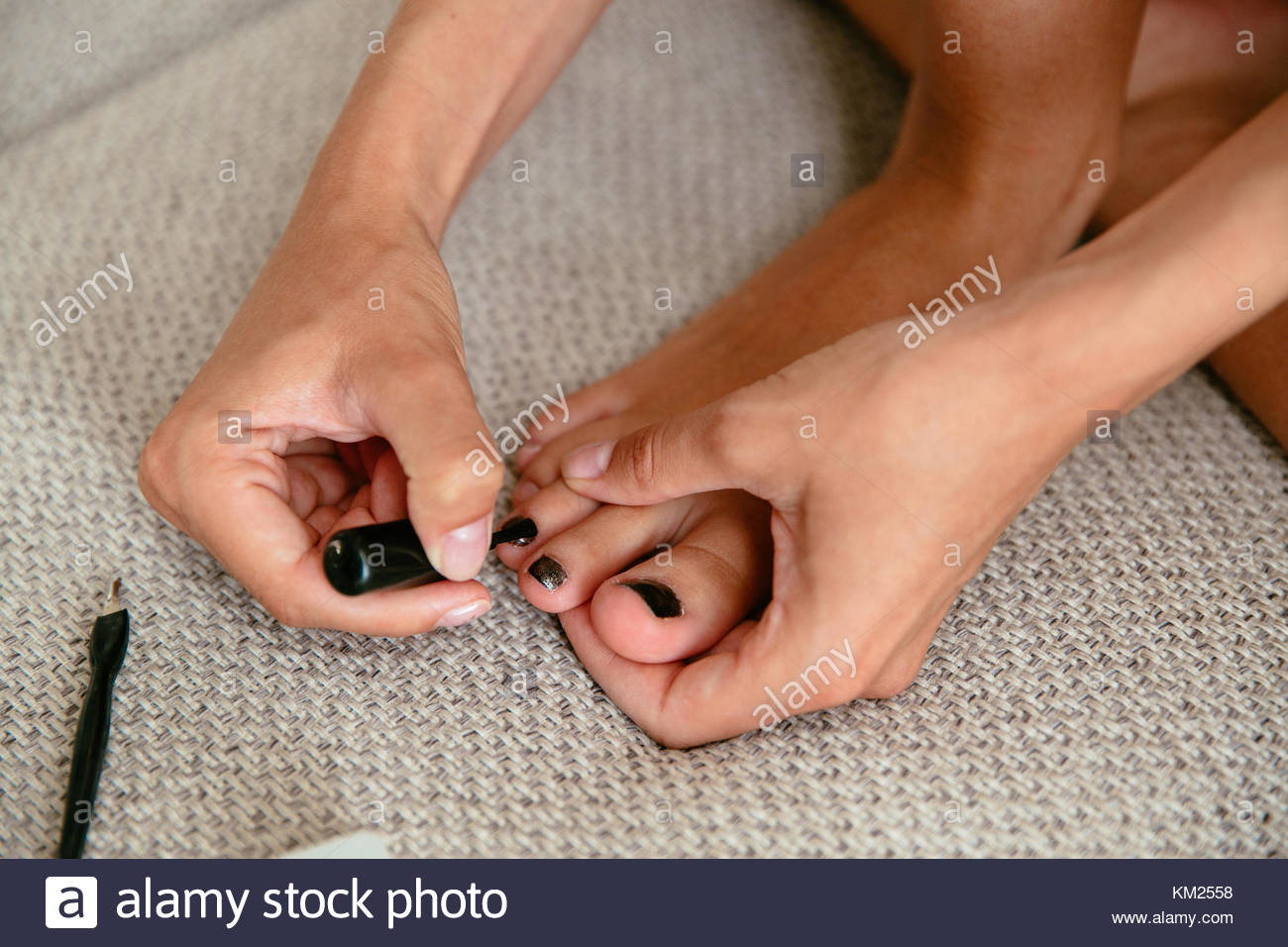 Black Toenail Polish Stock Photos & Black Toenail Polish Stock Images