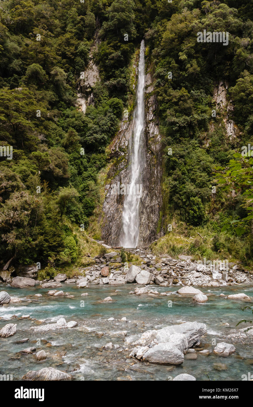 Waterfall in New Zealand Stock Photo - Alamy