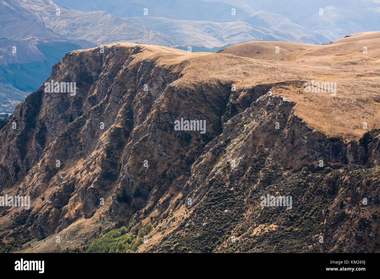 Steep cliff in Frankton and surrounding area, New Zealand Stock Photo