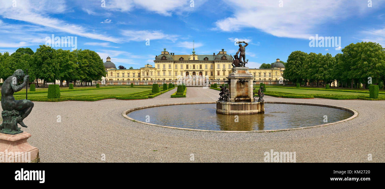 Panoramic view over Drottningholms Castle in Stockholm Stock Photo