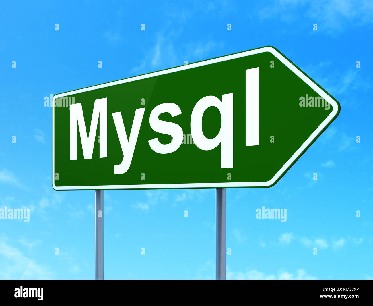Programming concept: MySQL on road sign background Stock Photo - Alamy