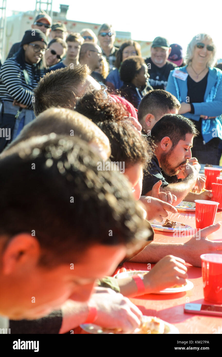 Bacon eating contest at Southwest Bacon Fest Stock Photo Alamy