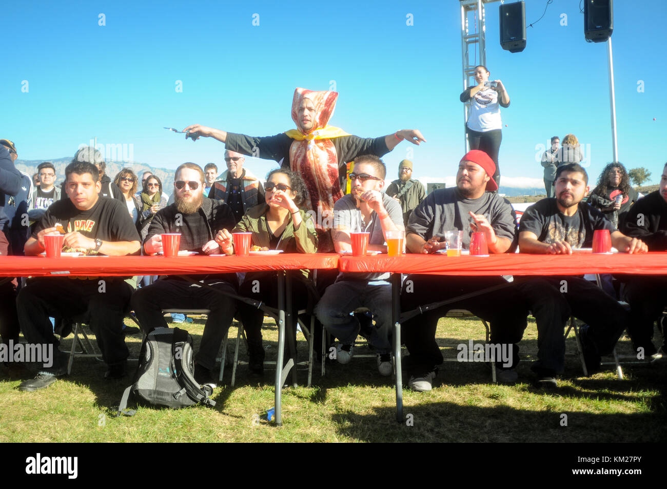 Bacon eating contest at Southwest Bacon Fest Stock Photo Alamy
