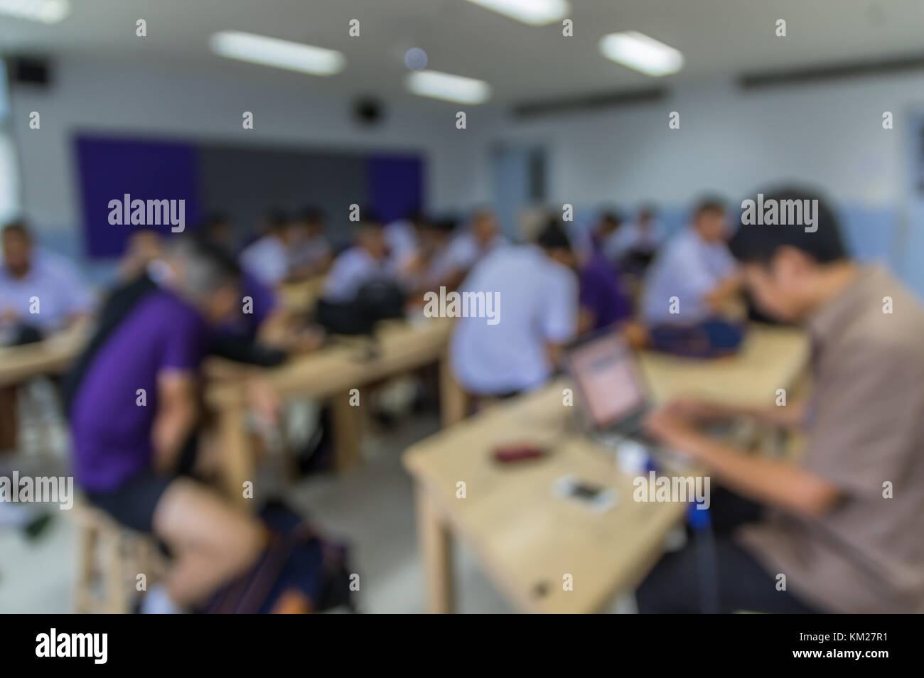Teacher students classroom blurred hires stock photography and images