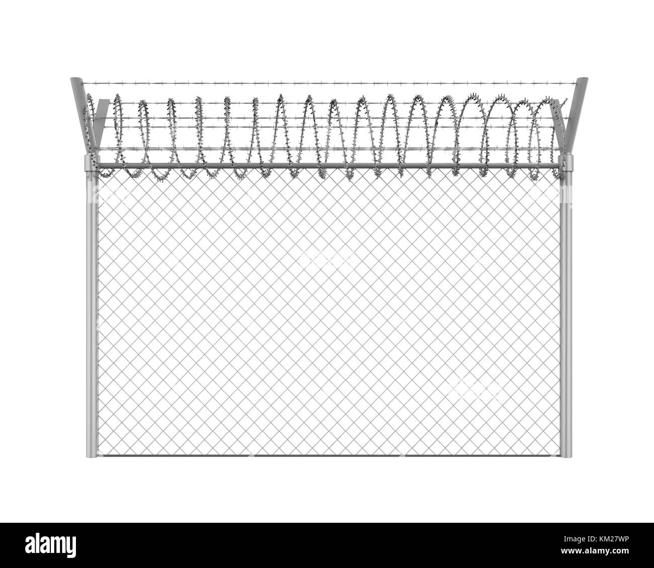 Barbed Wire Fence Isolated Stock Photo Alamy