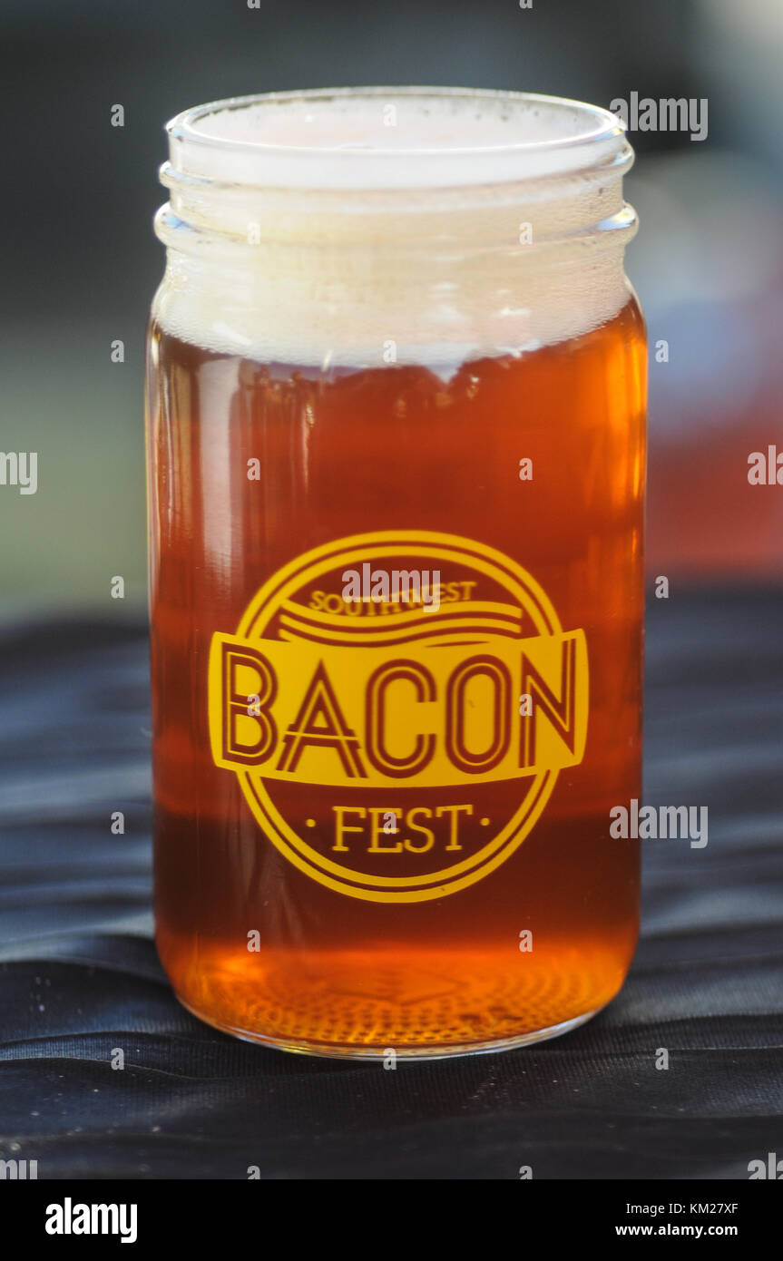 Beer in a Southwest Bacon Fest glass Stock Photo Alamy