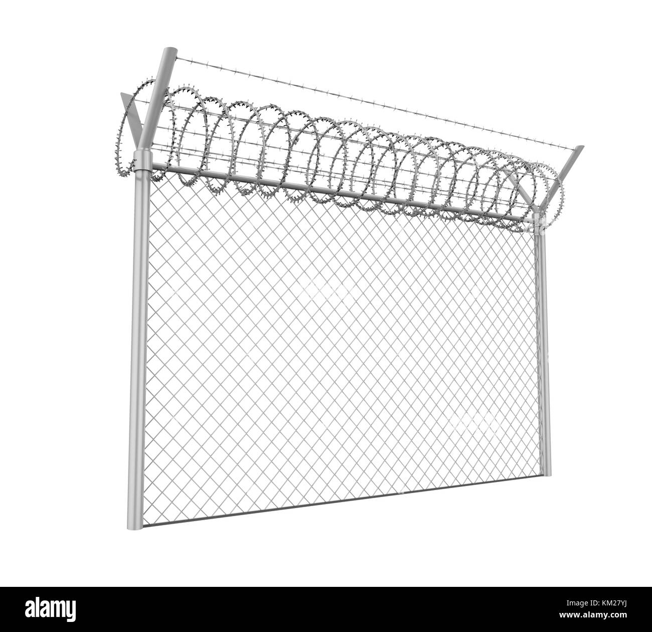 Barbed Wire Fence Isolated Stock Photo Alamy