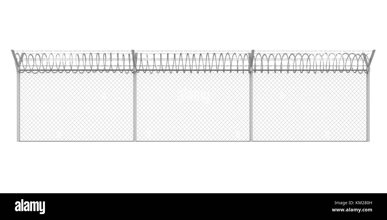 Barbed Wire Fence Isolated Stock Photo Alamy