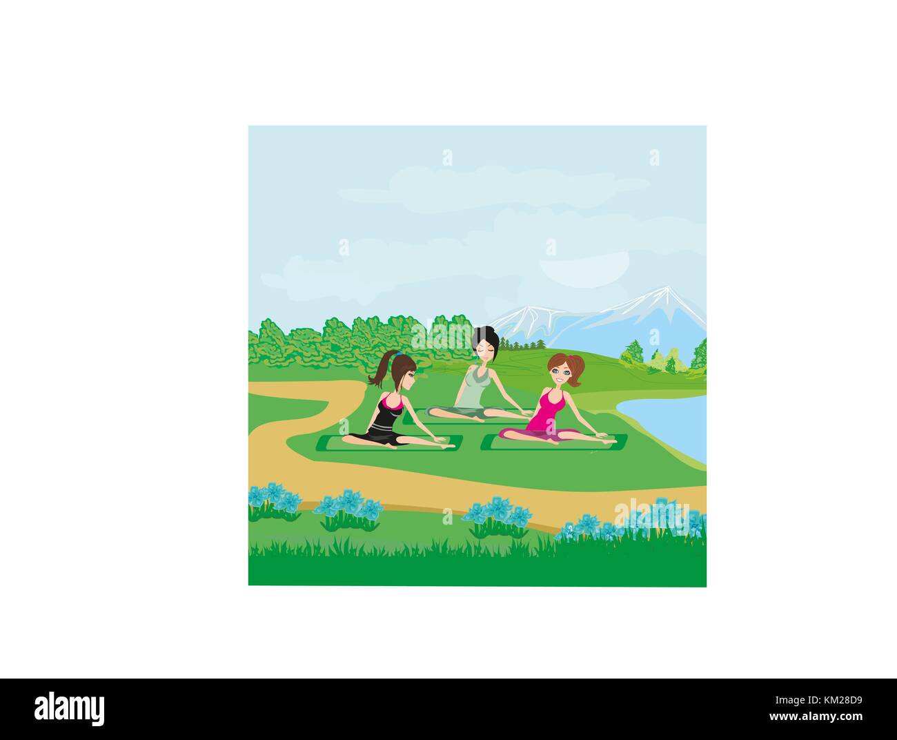 Exercises in the park Stock Vector Image & Art - Alamy