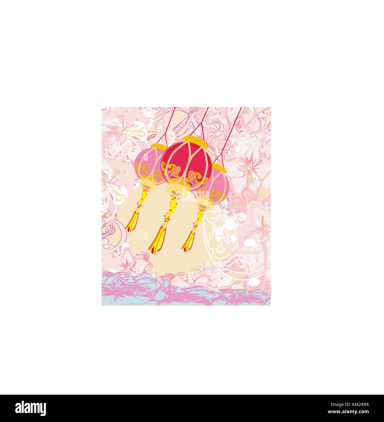 Chinese New Year with lanterns card Stock Vector Image & Art - Alamy