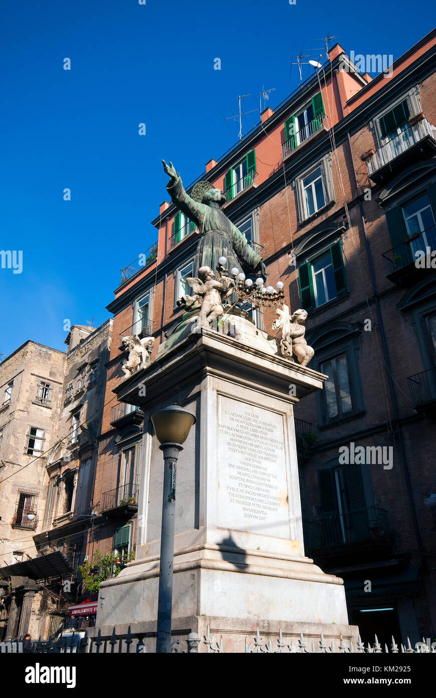 Statue of San Gaetano in San Gaetano square, Naples, Campania, Italy