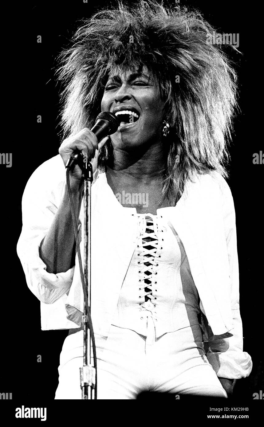 OAKLAND, CA - OCTOBER 1985: Tina Turner in concert at the Oakland-Alameda County Coliseum in Oakland, California in October 1985. Credit: Pat Johnson/MediaPunch Stock Photo