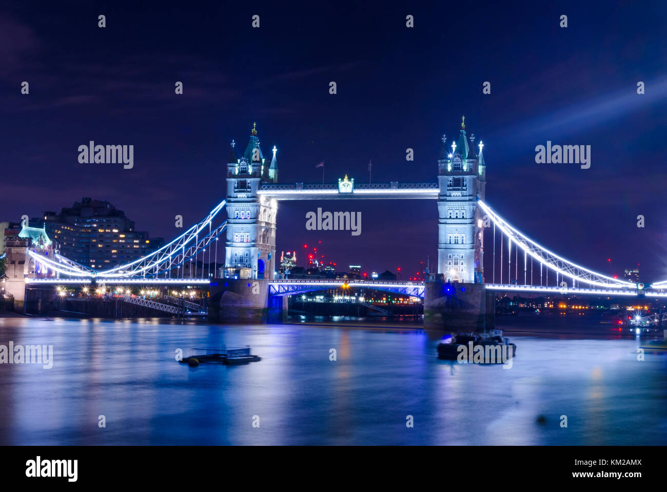 Night view of london tower bridge Stock Photo