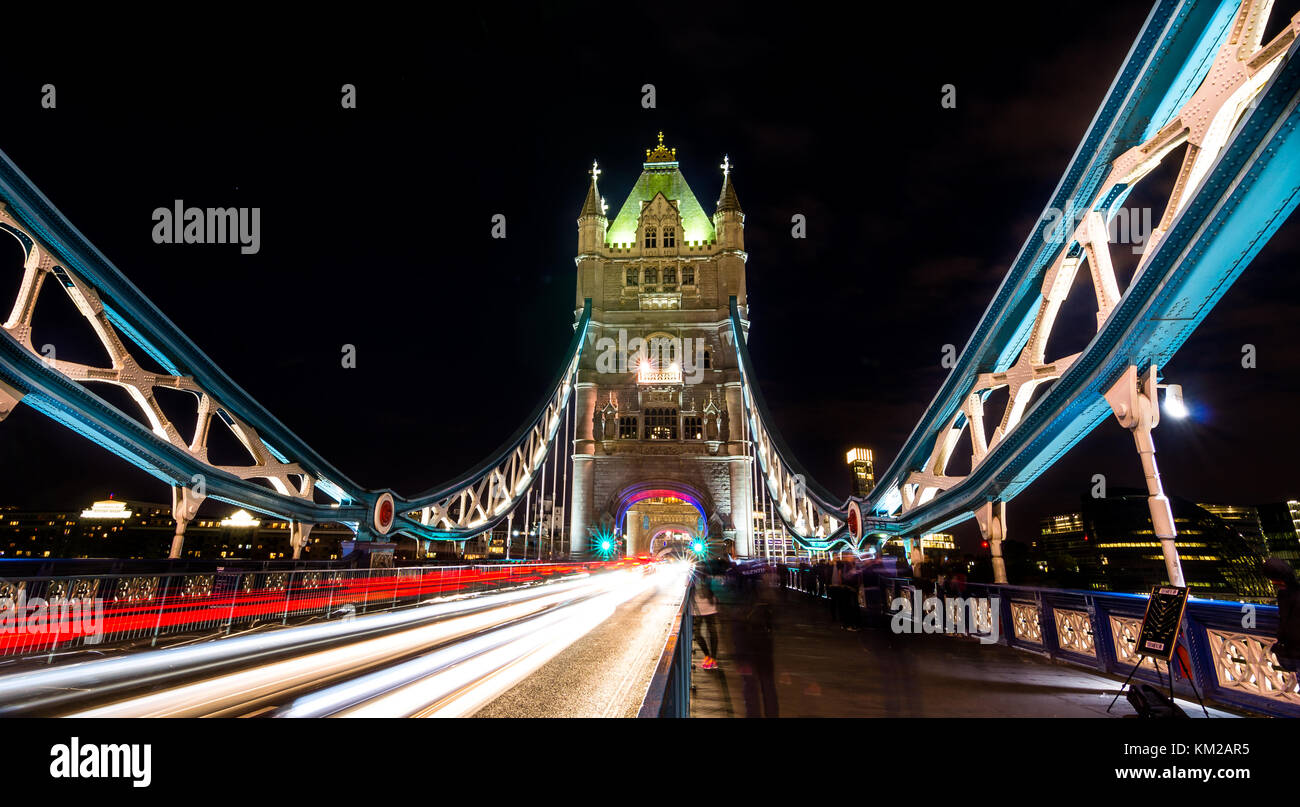 Night view of london tower bridge Stock Photo