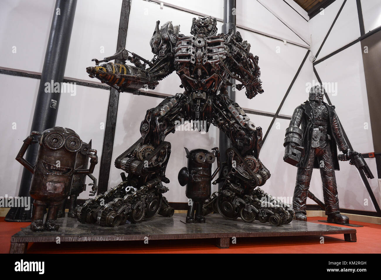 Krakow, Poland. 4th Dec, 2017. A scuplture of Transformer Megatron seen during the temporary exhibition called 'Gallery of Steel Figures' at the Museum of Municipal Engineering in Krakow. The exhibition of Steel Figures is inspired by the study of Madame Tussauds Wax Museum in London. Credit: Omar Marques/SOPA/ZUMA Wire/Alamy Live News Stock Photo