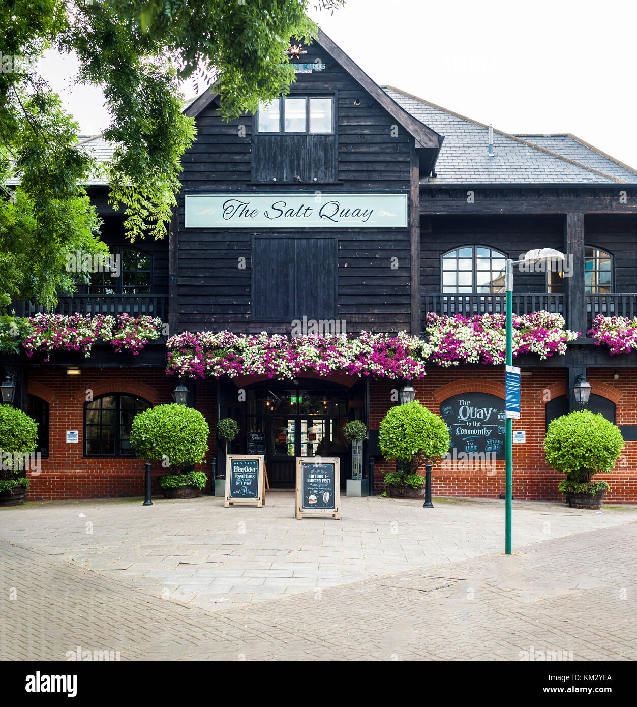 The Salt Quay pub  front entrance. It's located by the Thames in South London, UK Stock Photo