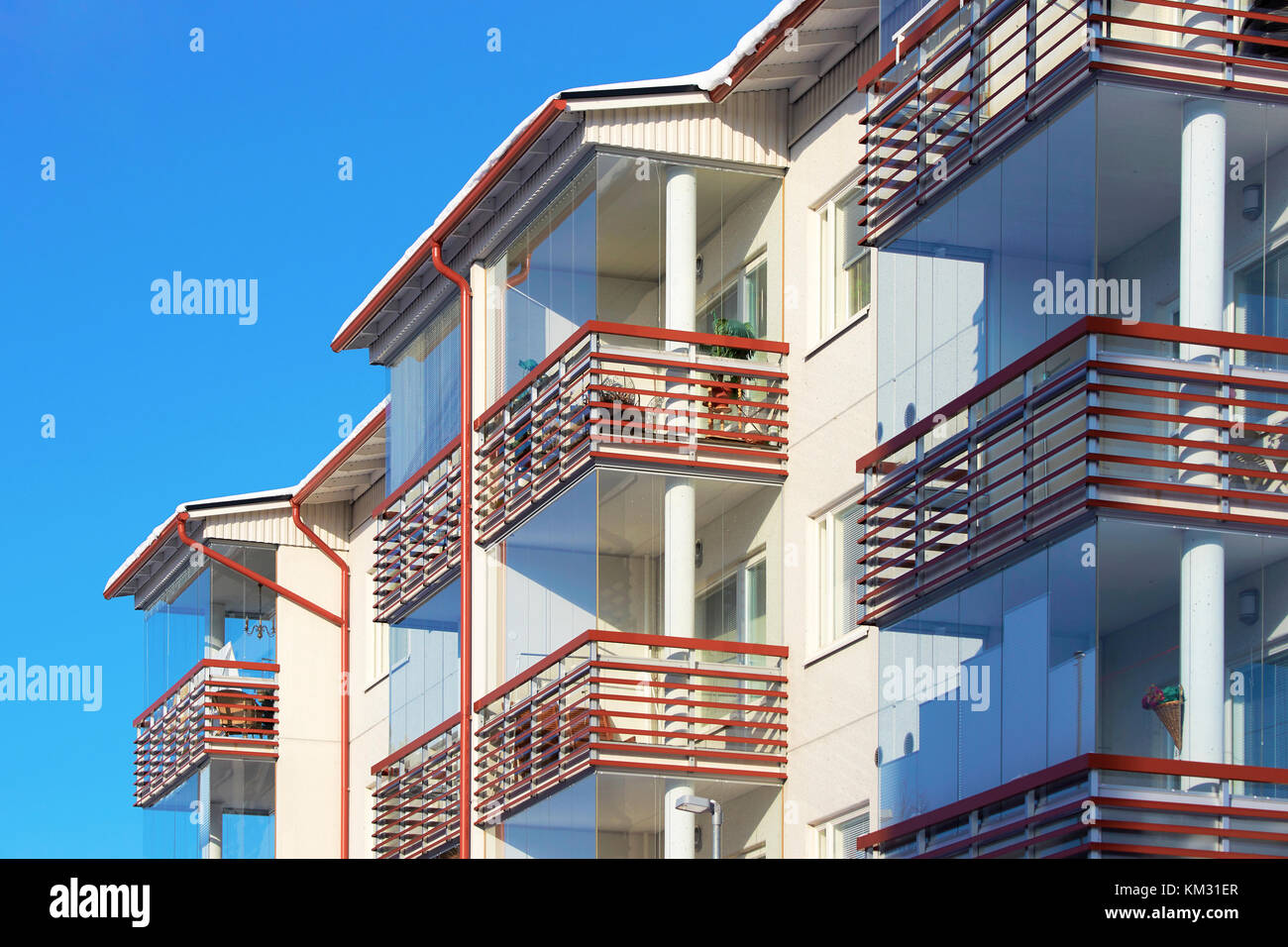 Balconies of apartment residential building Stock Photo - Alamy