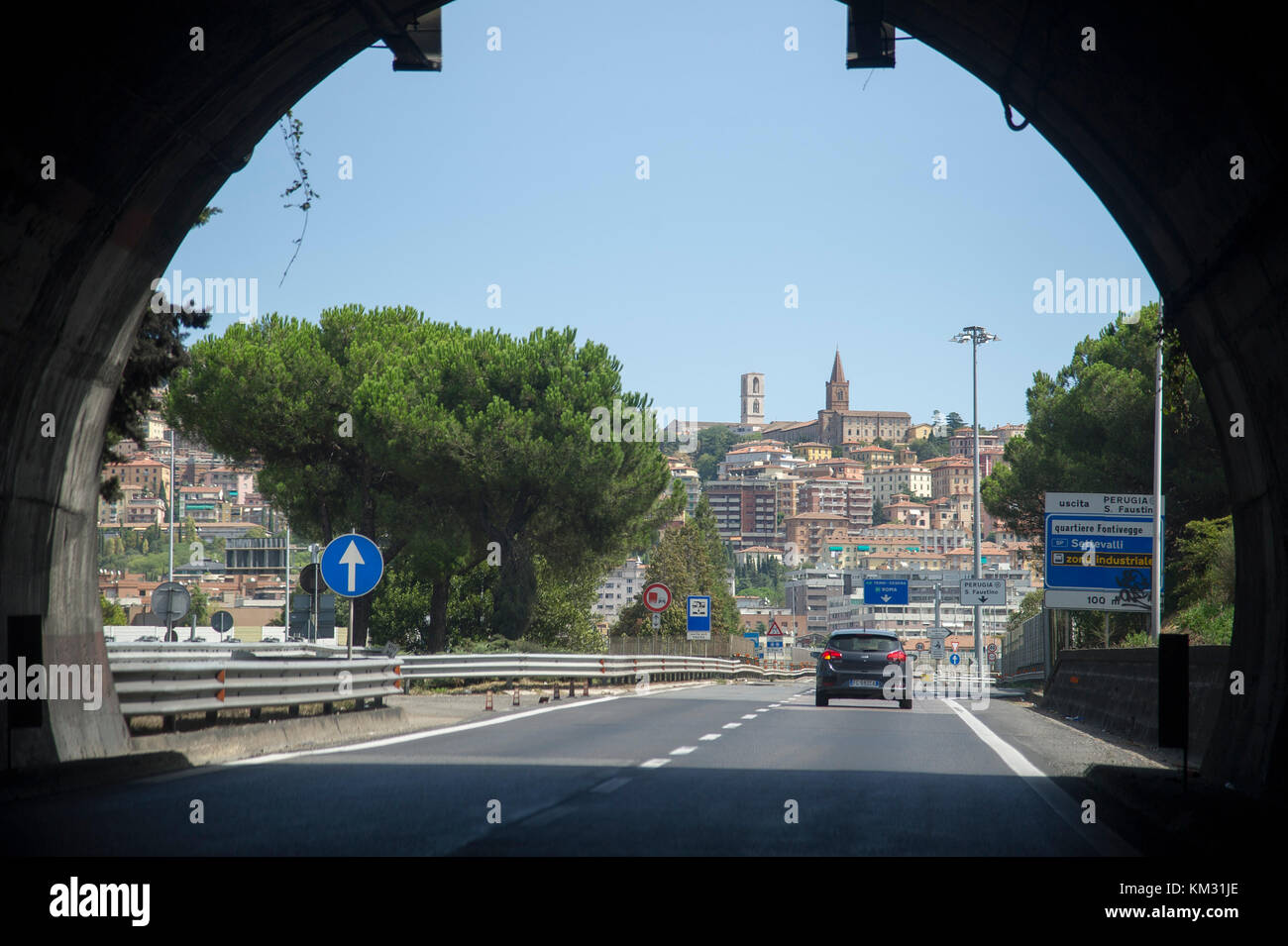 Raccordo autostradale 6 (RA6) in Perugia, Umbria, Italy. 30 August 2017