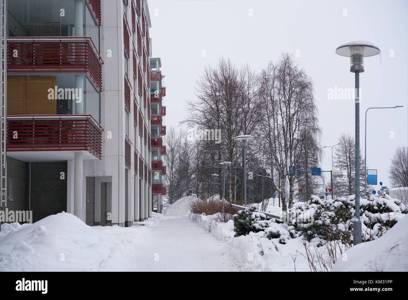 Modern apartment residential building in Rovaniemi, Lapland, Finland ...