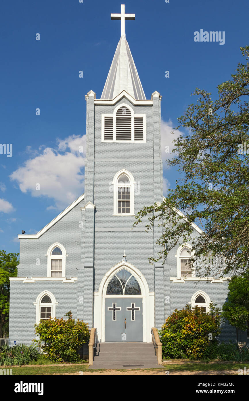 Texas, Stonewall, LBJ State Park and Historic Site, Trinity Lutheran Church, erected 1928 Stock Photo