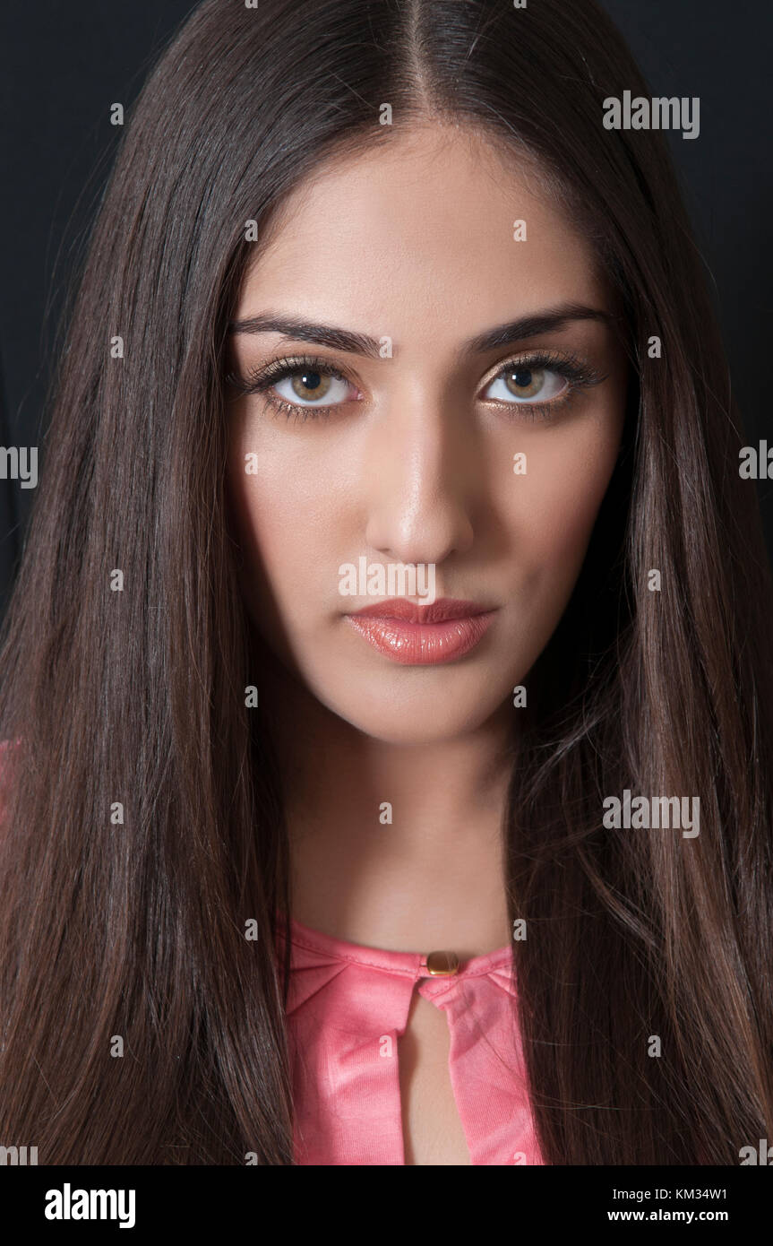 Beautiful Indian woman staring Stock Photo