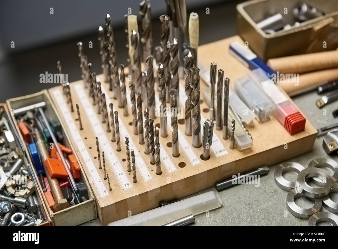 Set of different drill bits Stock Photo Alamy