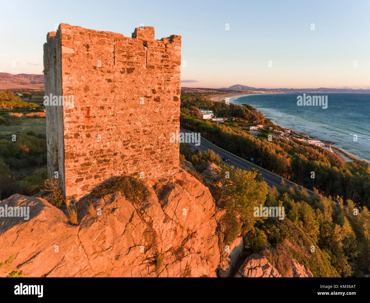 Torre de la Peña. Tarifa, Costa de la Luz, Cadiz, Andalusia, Spain. Stock Photo