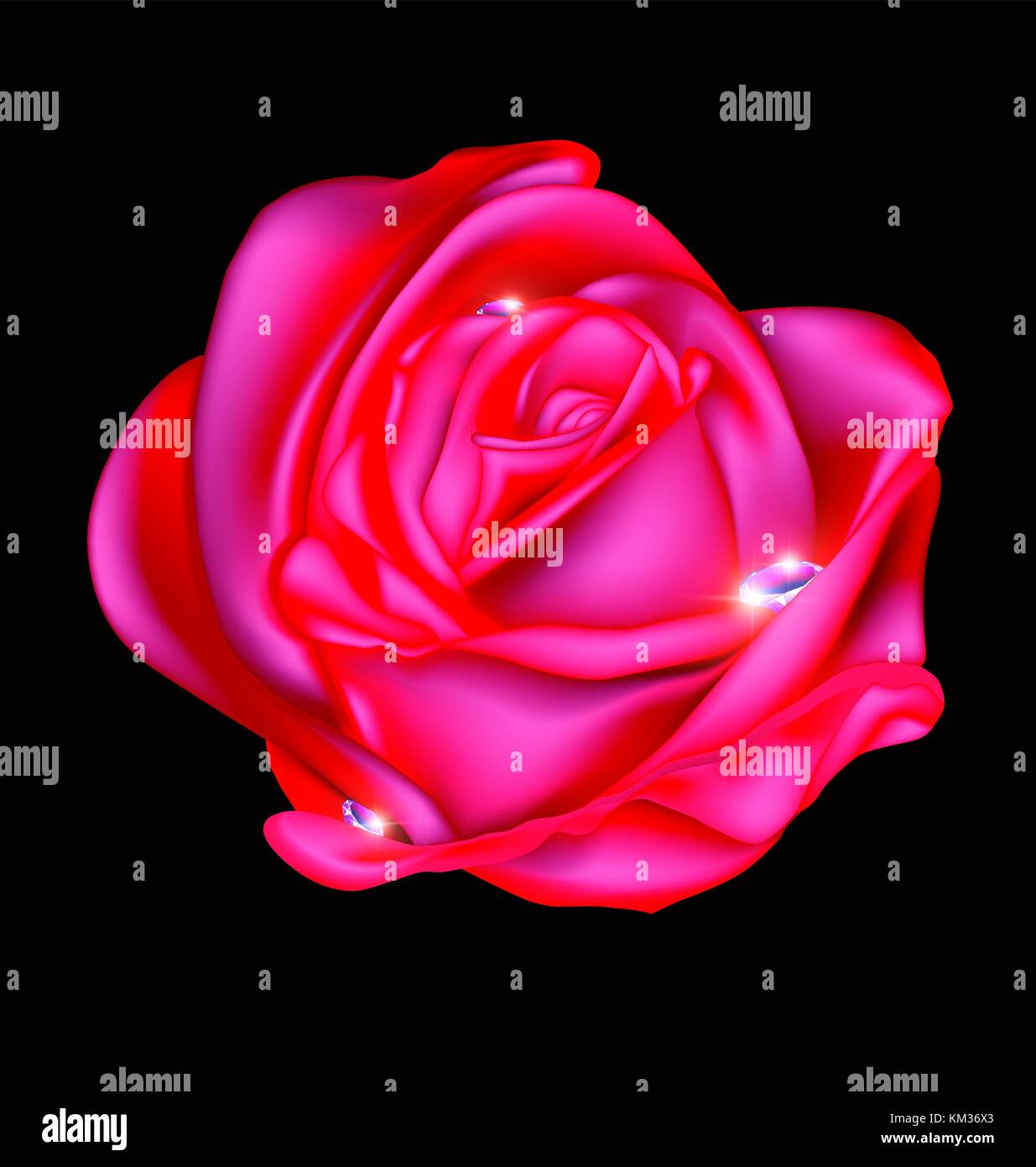 abstract rose and gems Stock Vector