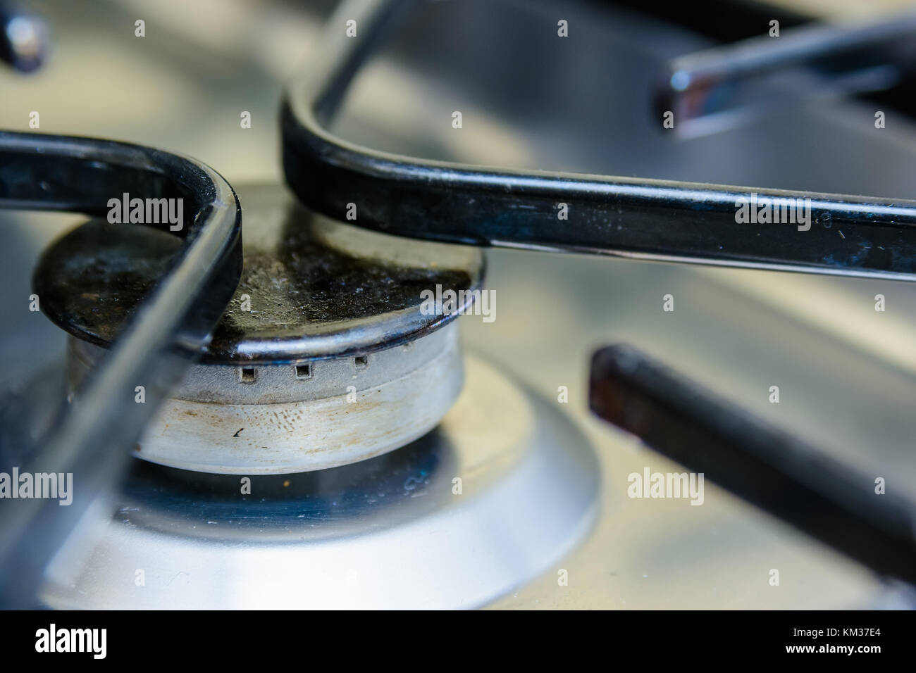 Gas burners in the kitchen oven Stock Photo Alamy