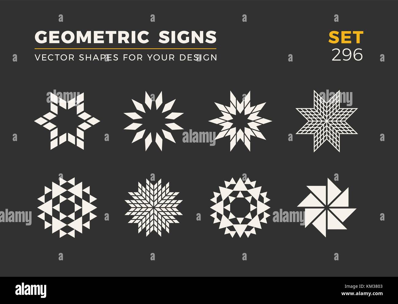 Set of eight minimalistic trendy shapes. Stylish vector logo emblems ...