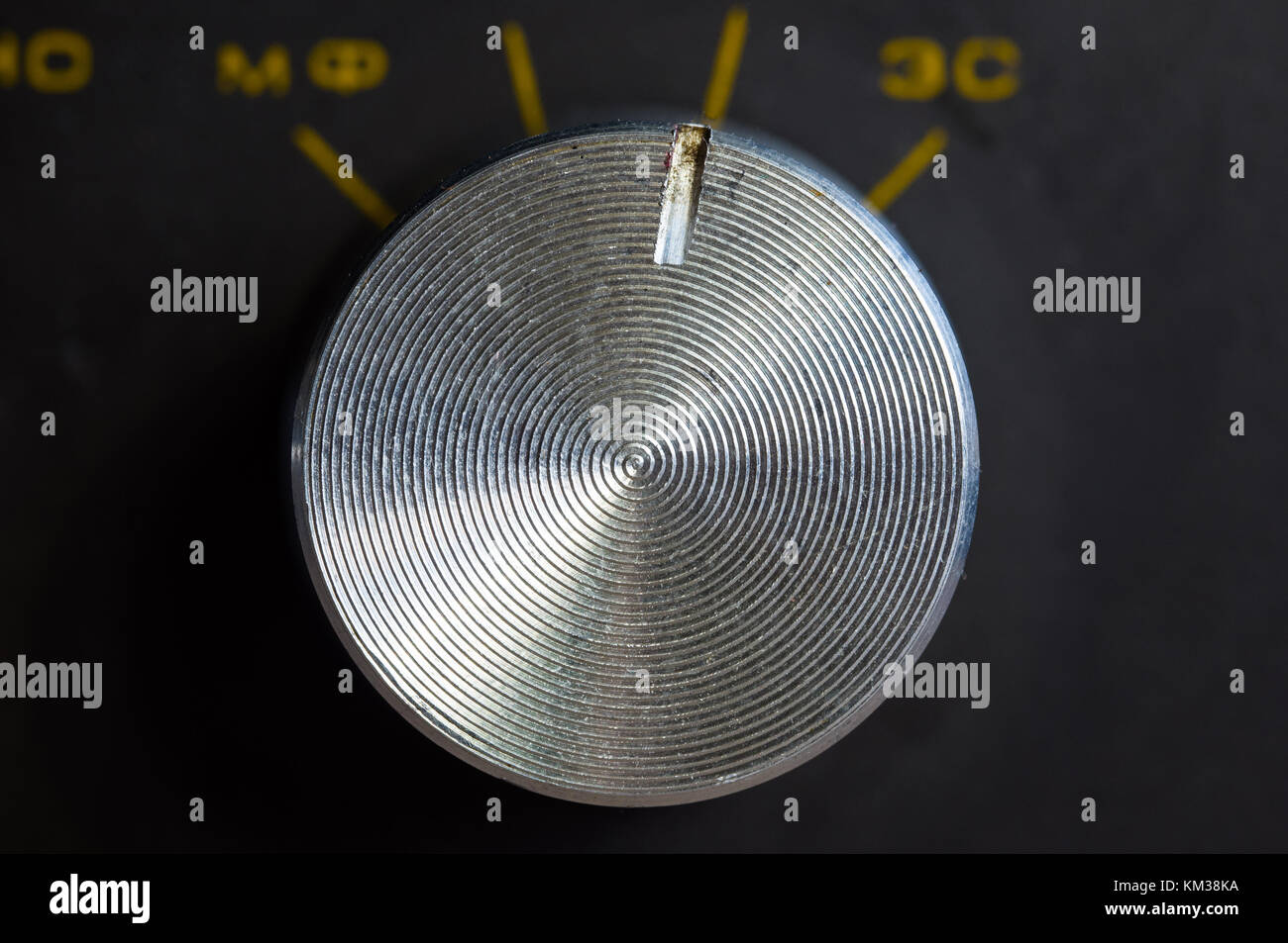 aluminum control knobs retro home audio system Stock Photo Alamy