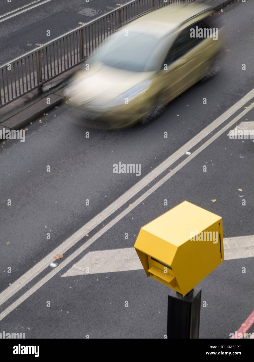 A speed camera in London checking for speeding cars Stock Photo