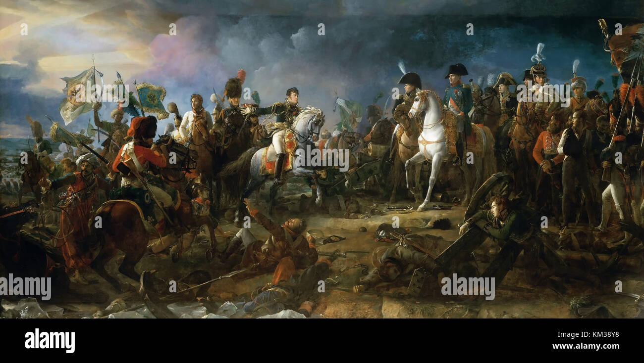 Napoleon at the Battle of Austerlitz in 1805 painted by Francois Gerard. Stock Photo